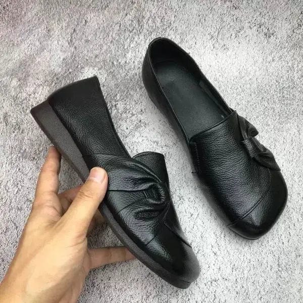 Tzedek 35 / Zwart Alina™ - leren damesschoenen met een zachte zool en anti-slip oppervlak