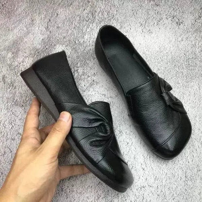 Tzedek 35 / Zwart Alina™ - leren damesschoenen met een zachte zool en anti-slip oppervlak