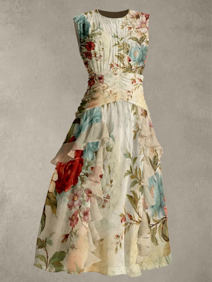 tzedek A / S Vintage Floral Print Sleeveless Dress