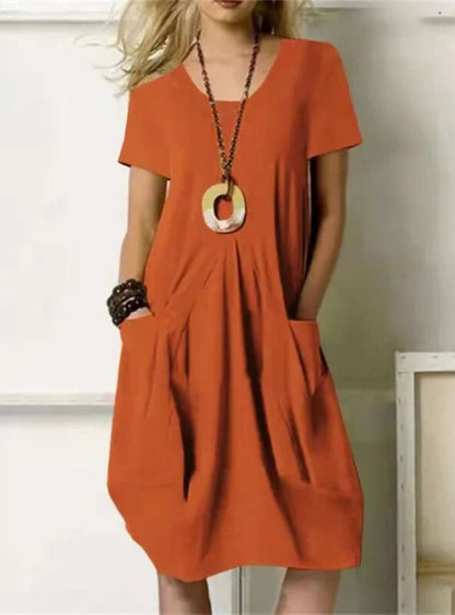 Tzedek Casual Dresses Oranje / S Batya™ | Casual Jurkje