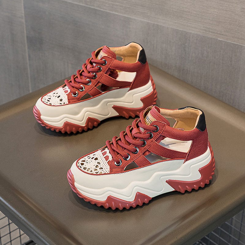 Tzedek Health & Beauty Red / US 4/UK 2/EU 35 ✨Women's Thick orthopedic 7.5CM Heel Shoes