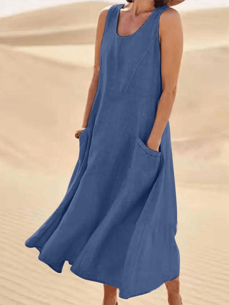 Tzedek Meital™ - שמלת שמש אלגנטית ללא שרוולים