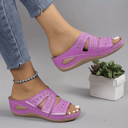 Tzedek P177 Purple / 35 Blisscomfy™ - Arch Support Wide Toe Sandals