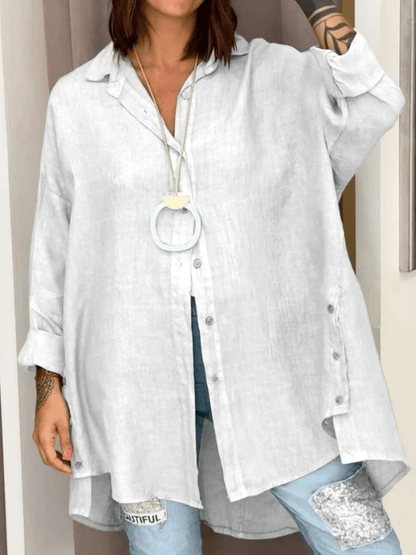 Tzedek P334 Lavanah™ - חולצת פשתן נוחה