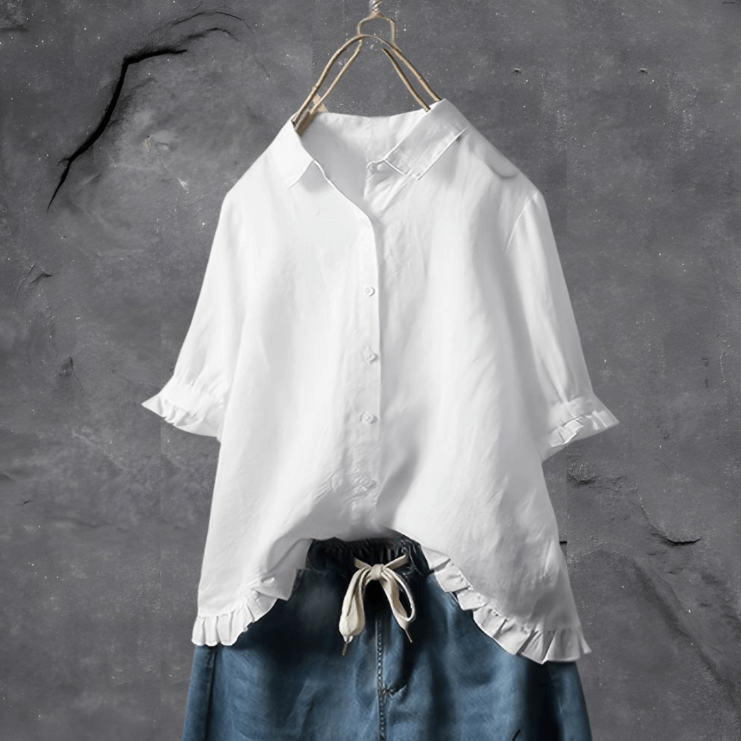 Tzedek S / Blanco Dafna™ | Elegante katoenen blouse