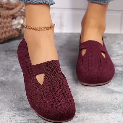 Tzedek shoes Lea™｜Chaussures plates tricotées pour femmes