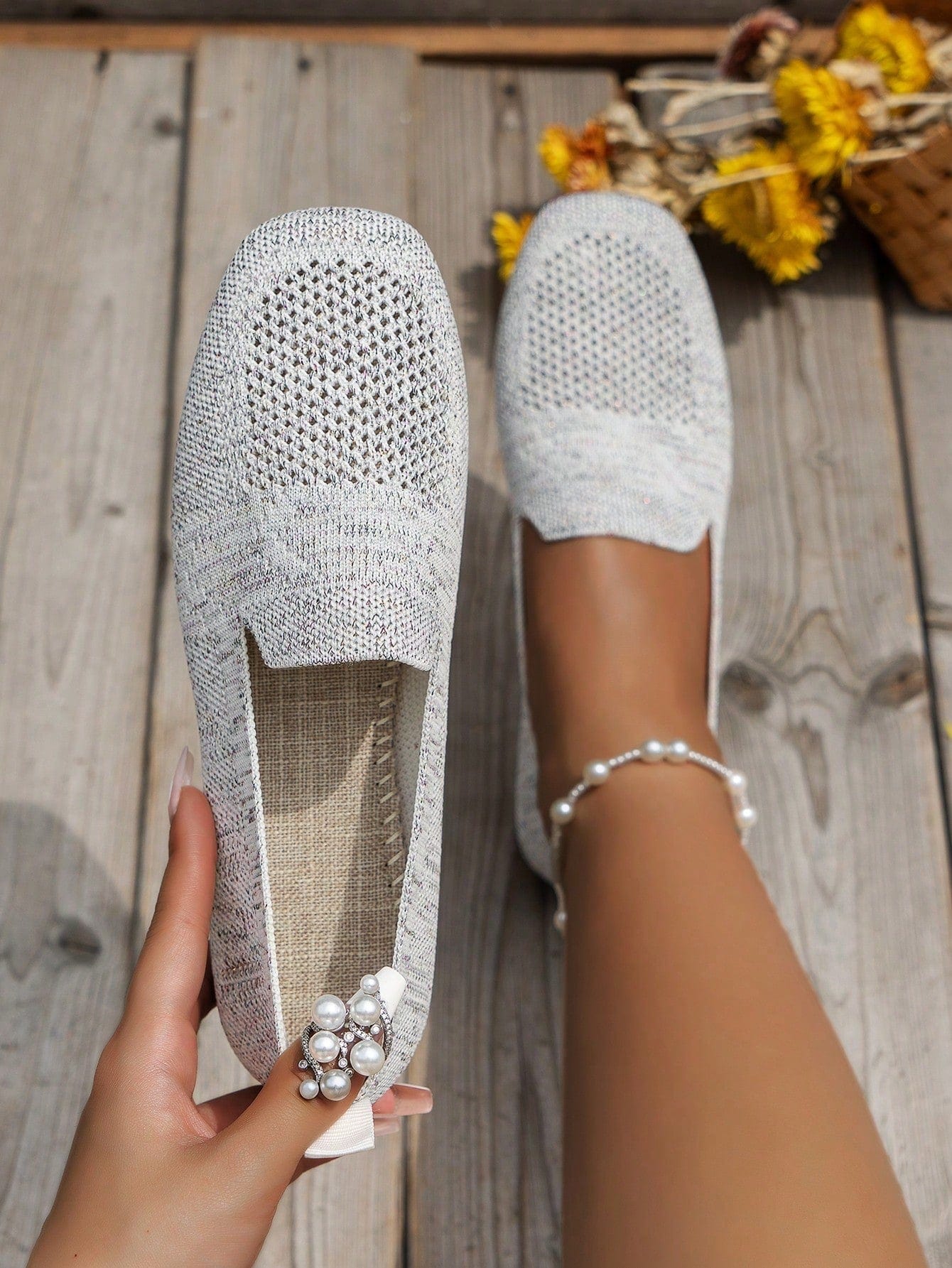 Tzedek womens-loafers White / US5.5|UK3.5 (CN35) Breathable anti-Slip Shoes