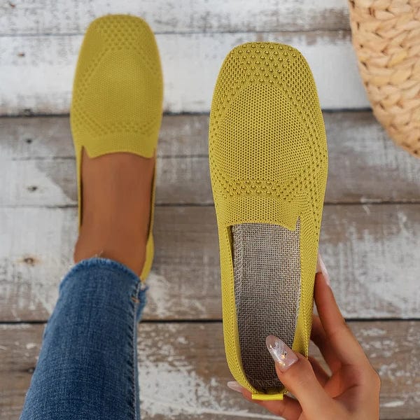 Tzedek womens-loafers Yellow / US5.5|UK3.5 (CN35) Breathable anti-Slip Shoes